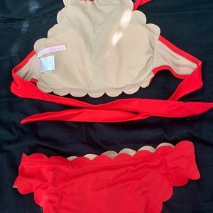 Red vanilla/beach bikini top and bottom